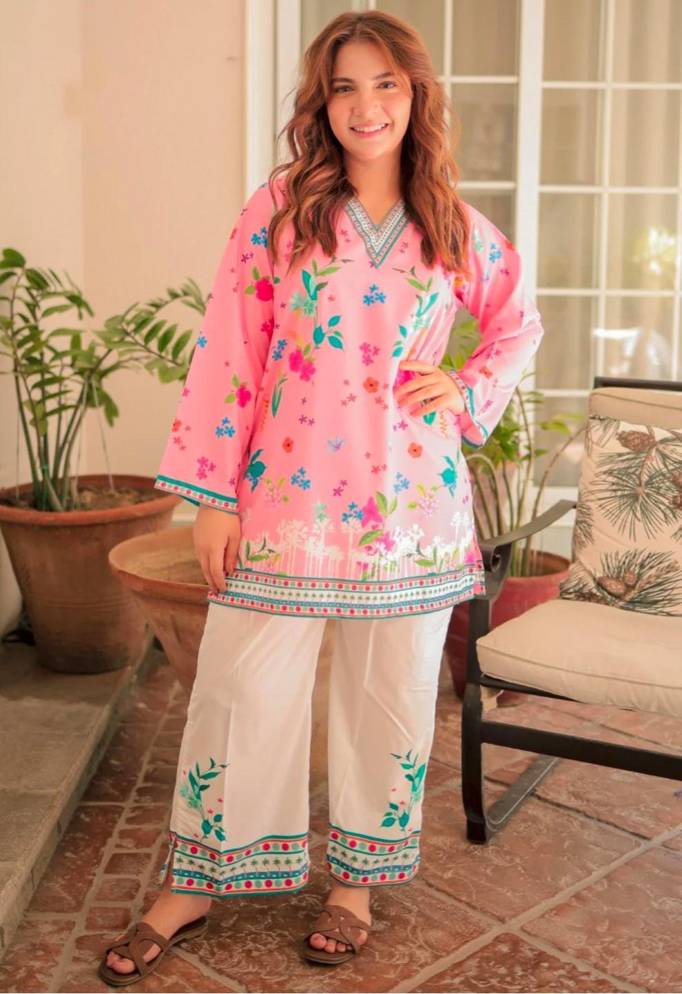 2 Pcs Women's Stitched Printed Co-Ord Set ( Trending Product )