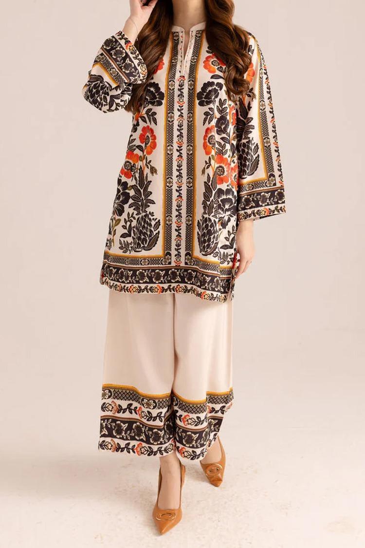 Women’s Printed V-Neck Grip Fabric 2-Piece Suit – Stylish Collection Multicolor