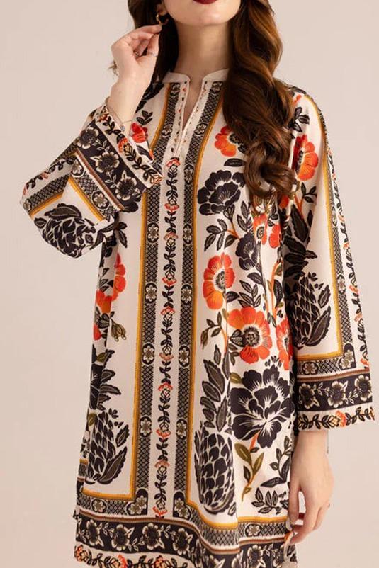 Women’s Printed V-Neck Grip Fabric 2-Piece Suit – Stylish Collection Multicolor