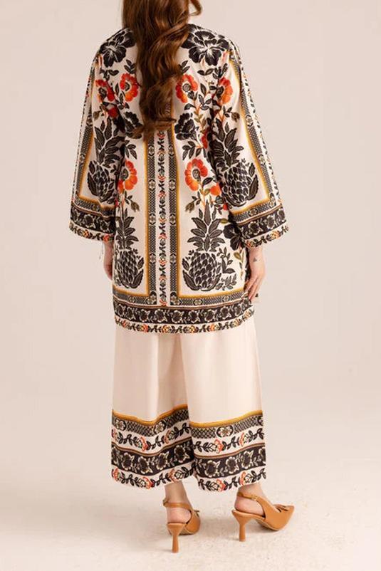 Women’s Printed V-Neck Grip Fabric 2-Piece Suit – Stylish Collection Multicolor