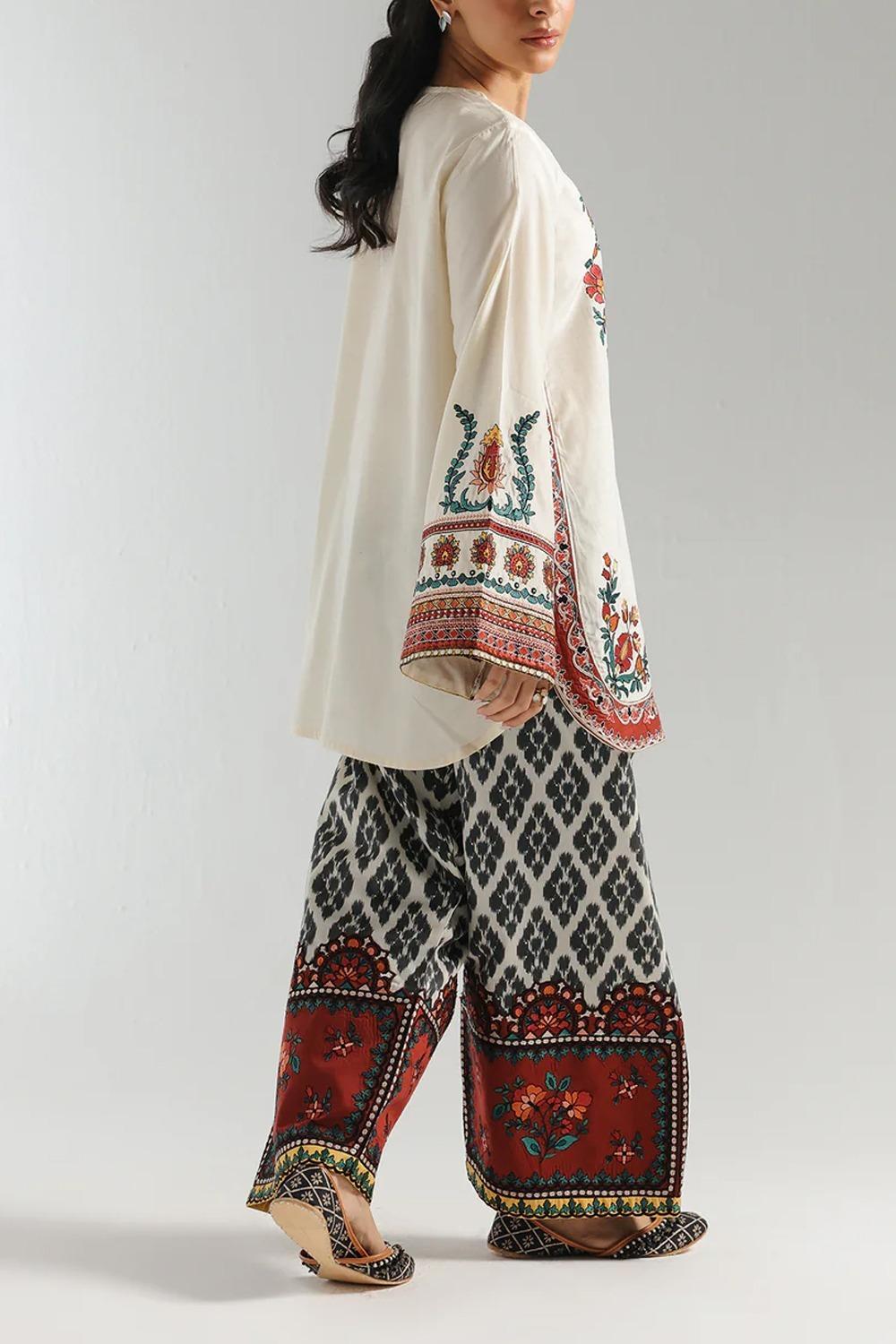 Women’s Printed Grip & Cotton Stitched 2-Piece Set – Multicolor Shirt & Trouser Collection